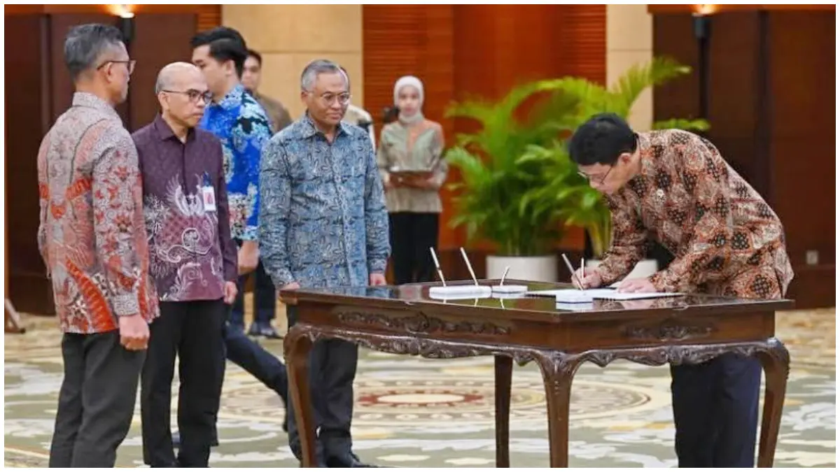 Menkeu Purbaya saat melantik pejabat pimpinan tinggi pratama di lingkungan Kementerian Keuangan di Jakarta. (Foto : instagram @menkeuri)