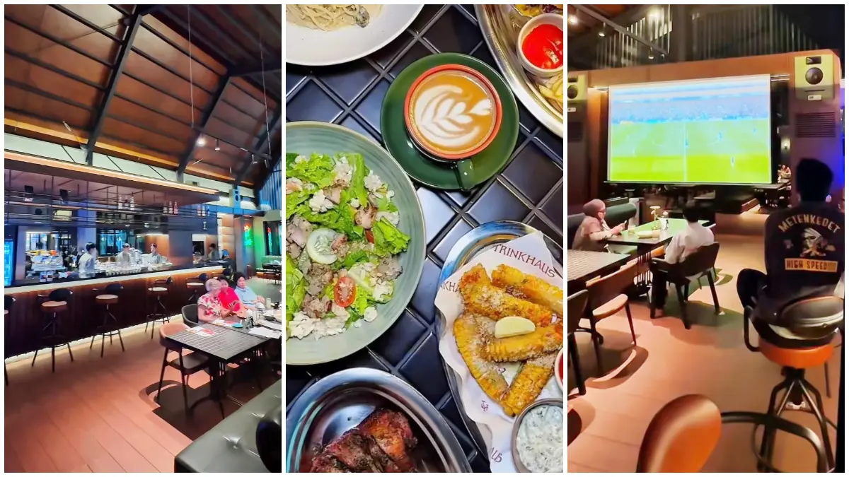 Suasana santai cafe bistro dan menu yang disajikan di Trinkhaus Summarecon Bogor (Foto: Instagram @visitbogor)