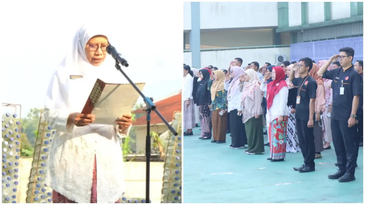 Suasana uparaca dalam rangka Hari Kartini di Lapangan W.R. Supratman, RSUD R Moh Noh Nur Selasa pagi 21 April 2026.