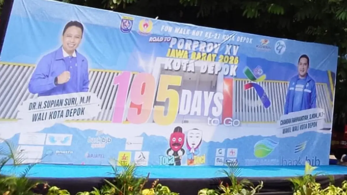 Kota Depok merayakan HUT ke-27 salah satunya dengan kegiatan fun walk Minggu, 26 April 2026. (Fajar/ Radar Bogor)
