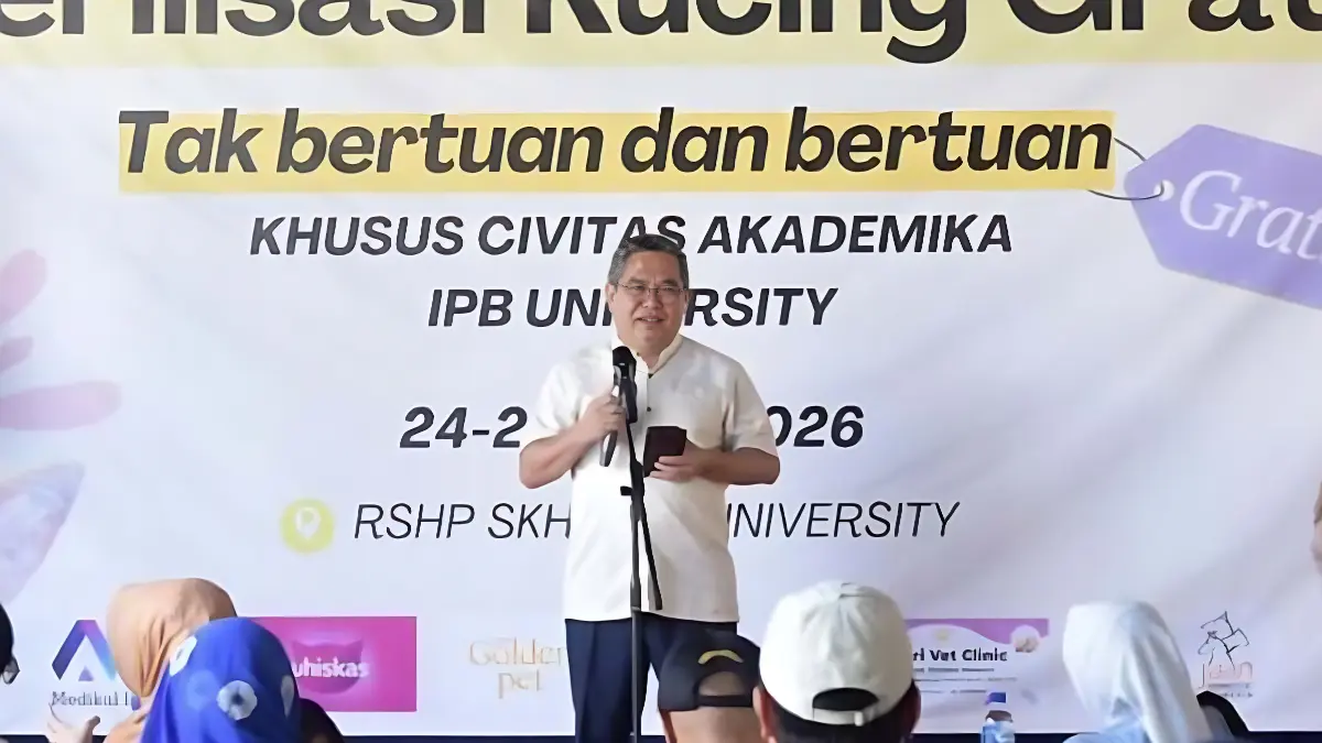 RSHP SKHB IPB University menggelar sterilisasi kucing gratis dalam rangka World Veterinary Day 2026 di Kampus Dramaga, Kabupaten Bogor.