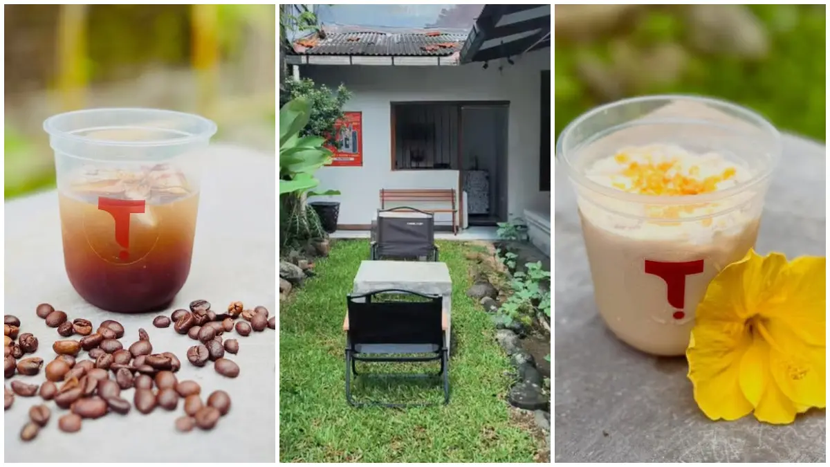 Suasana Tiba Tiba Coffee dan menu kopinya. (Foto : Instagram @tibatibacoffebogor)