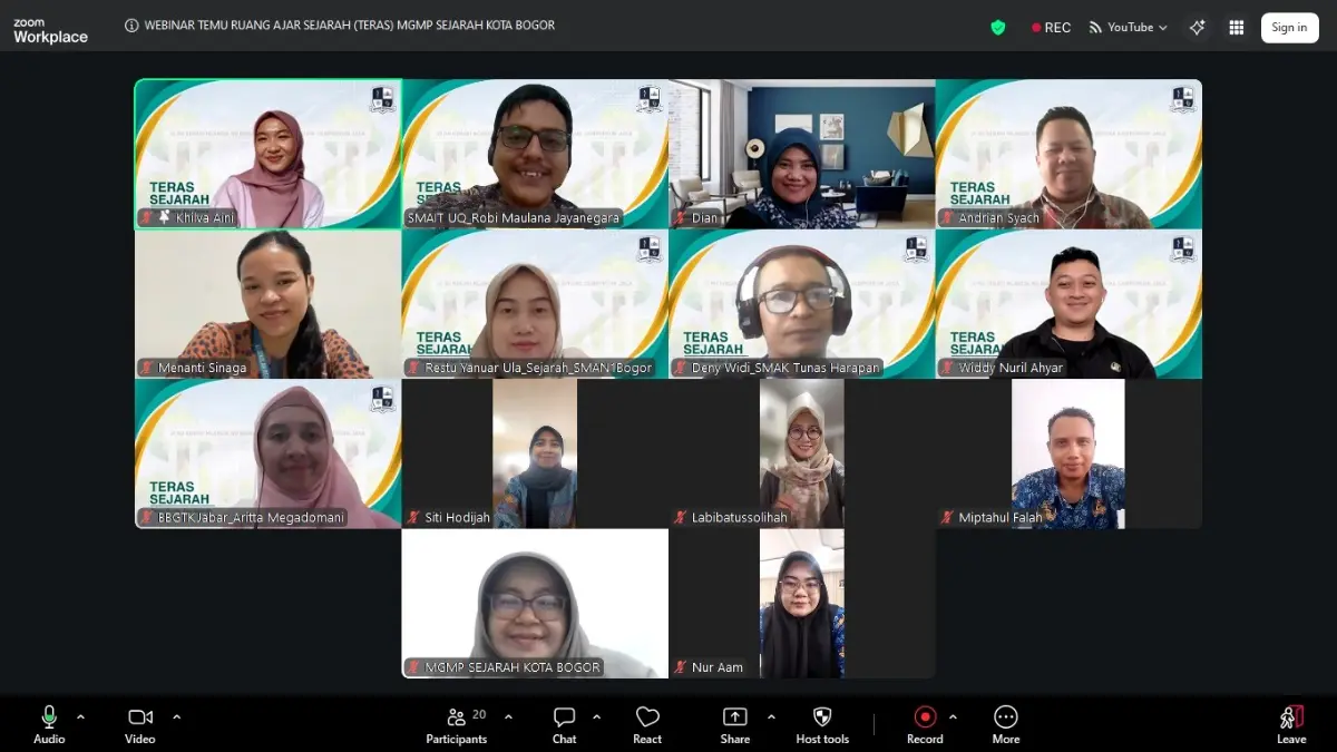 Webinar TERAS, temu ruang ajar sejarah MGMP Sejarah Kota Bogor.  (Foto : Hesti Dwi Rachmawati)
