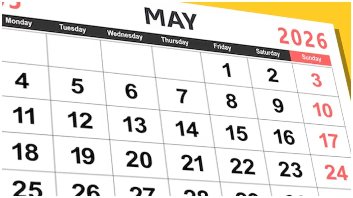 Ilustrasi kalender Mei 2026. 1 Mei ditetapkan sebagai hari libur nasional dalam rangka memperingati Hari Buruh.