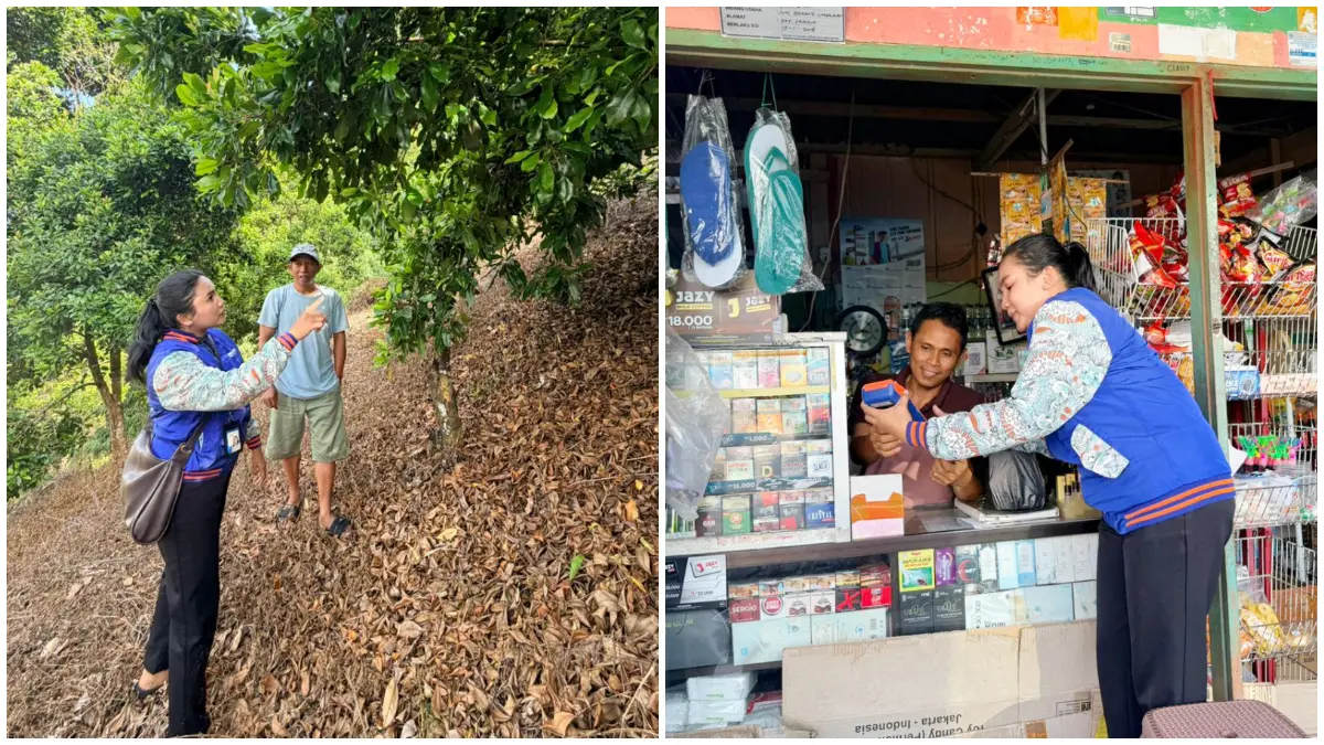  Mispa Lewi Yt, seorang Mantri BRI yang bertugas di Unit Ranteangin, Kabupaten Kolaka Utara, Sulawesi Tenggara.