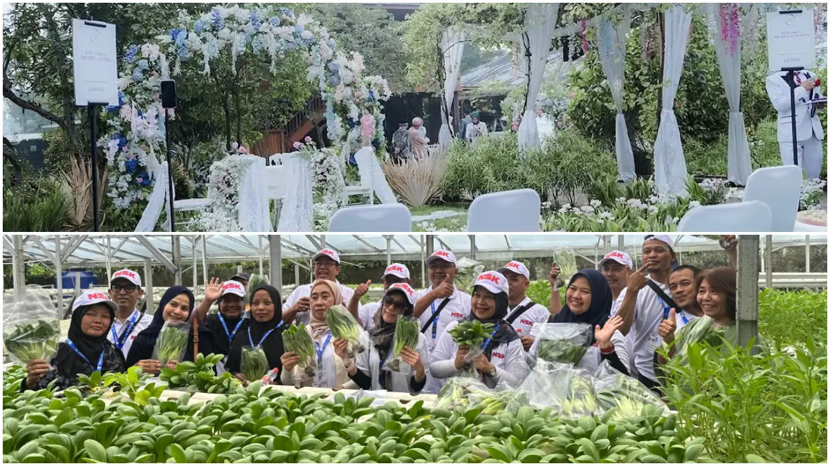 Pernikahan dengan tema oudoor dan kebun hidroponik yang ada di kawasan RH Farm Cifor Bogor. (Dok RH Farm)
