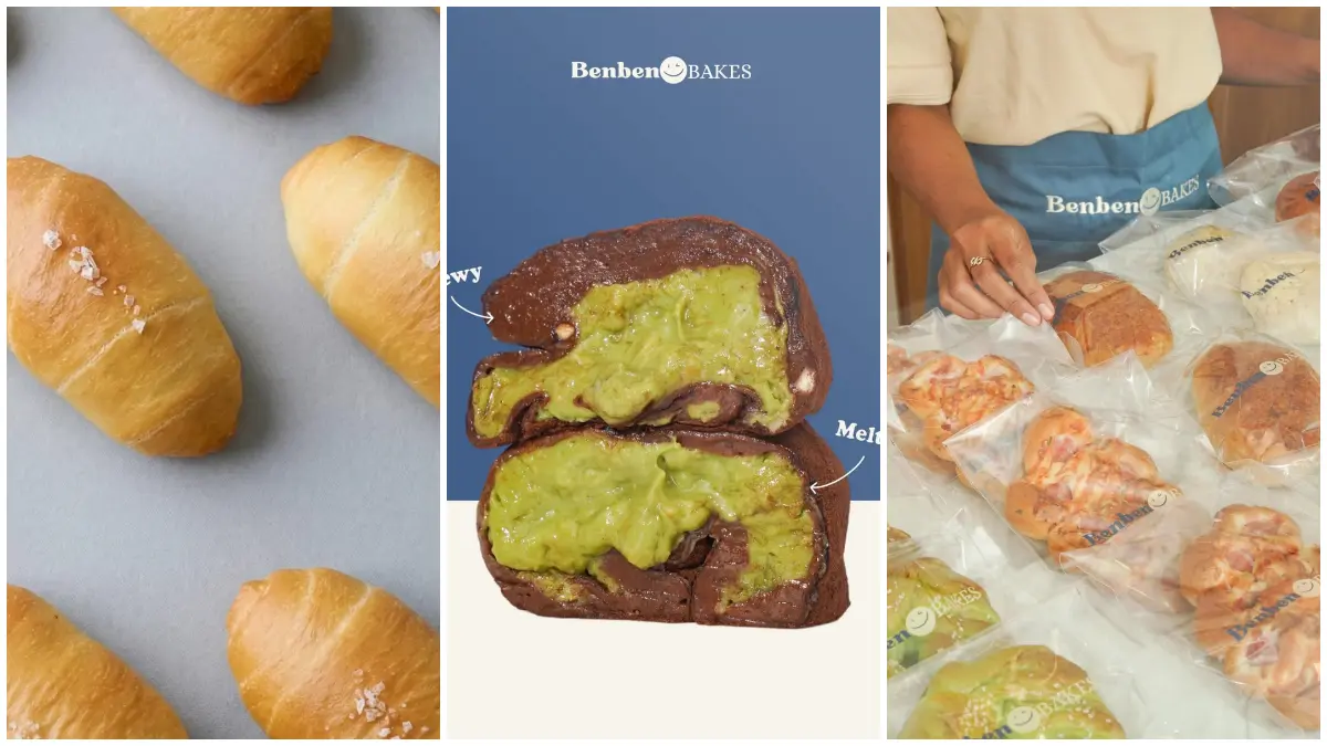Berbagai pilihan dessert dan salt bread yang ada di benben bakes. (Foto : Instagram @benben.bakes)