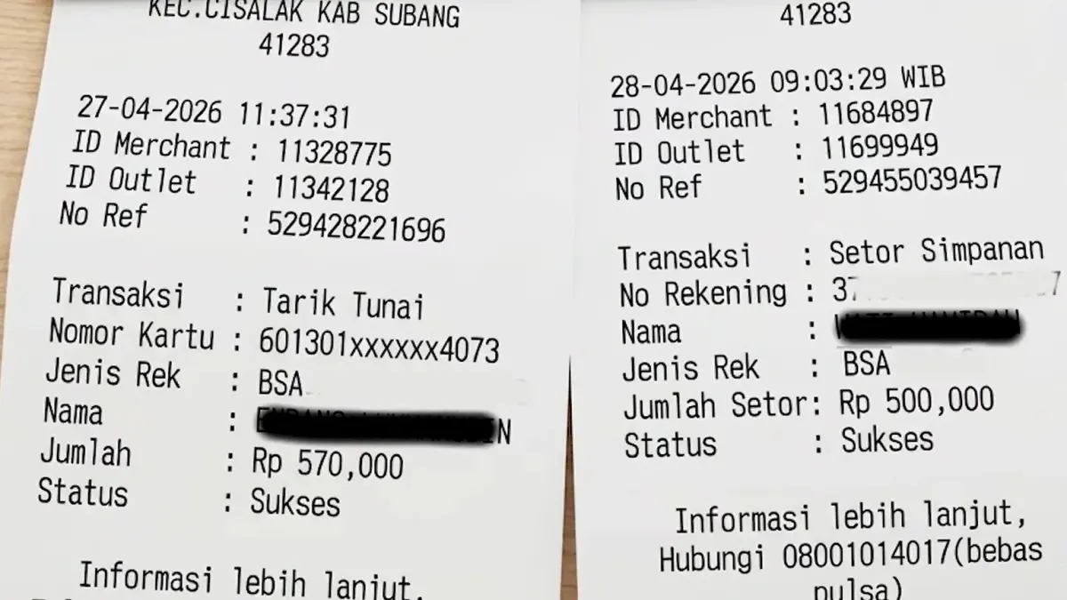 Bukti penarikan dana yang buat KPM panik karena dikira pencairan bansos tahap 2 2026