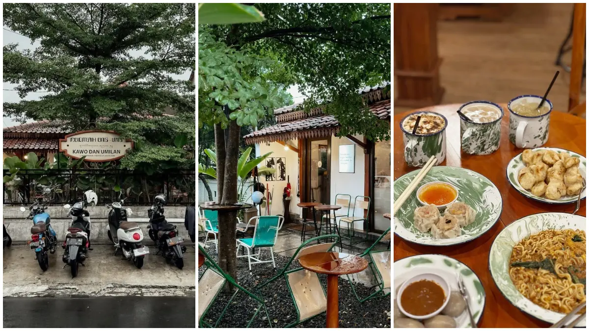 Suasana area outdoor Roemah Ons Uns di Bogor yang menghadirkan nuansa tradisional khas Jogja. (Foto : Instagram @archethics dan @roemah.ons.uns)