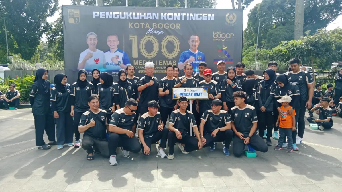 Atlet Kota Bogor saat mengikuti pengukuhan kontingen Porprov Jawa Barat 2026. Foto: Ruri/Radar Bogor
