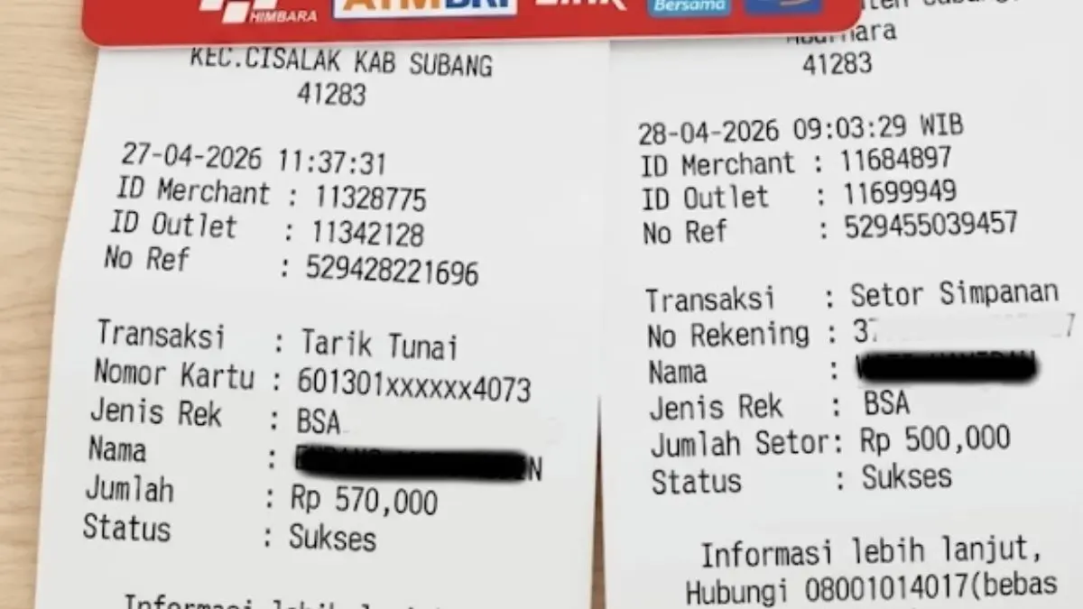Ilustrasi struk pencairan bansos tahap 2 yang viral. (Foto: YouTube Info Bansos)