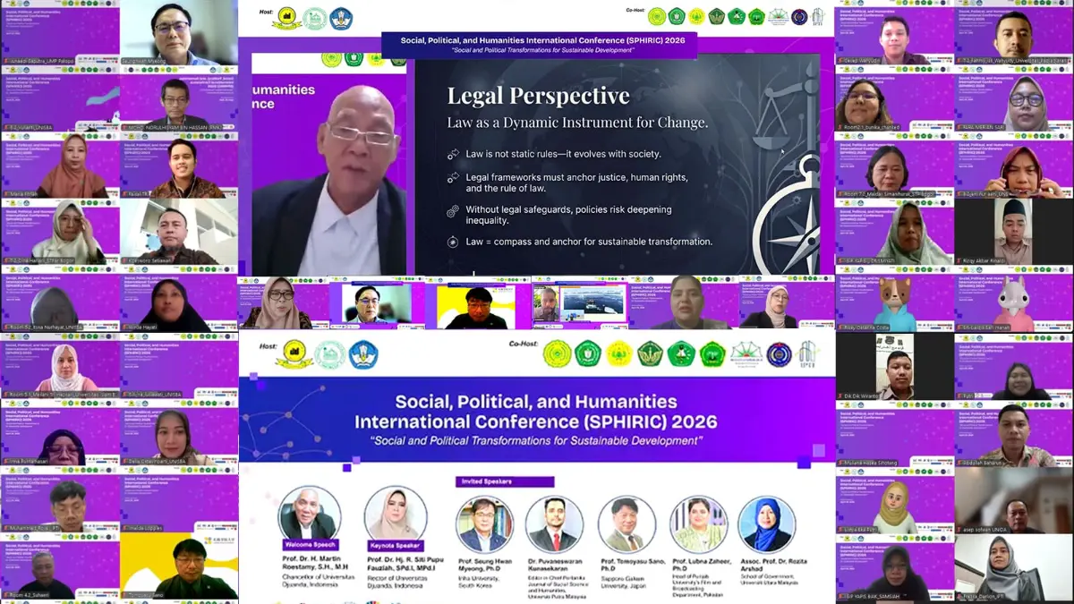 Fakultas Ilmu Sosial dan Ilmu Politik (FISIP) Unida menggelar SPHIRIC 2026 secara daring pada 29 April 2026. Foto: Dok Unida