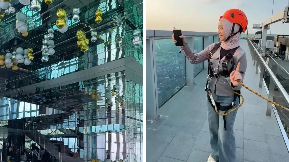Pengunjung saat di lokasi Up at Thamrin Nine yang nuansanya Instagramable dan cantik. (Foto : Instagram @se.hanistra)