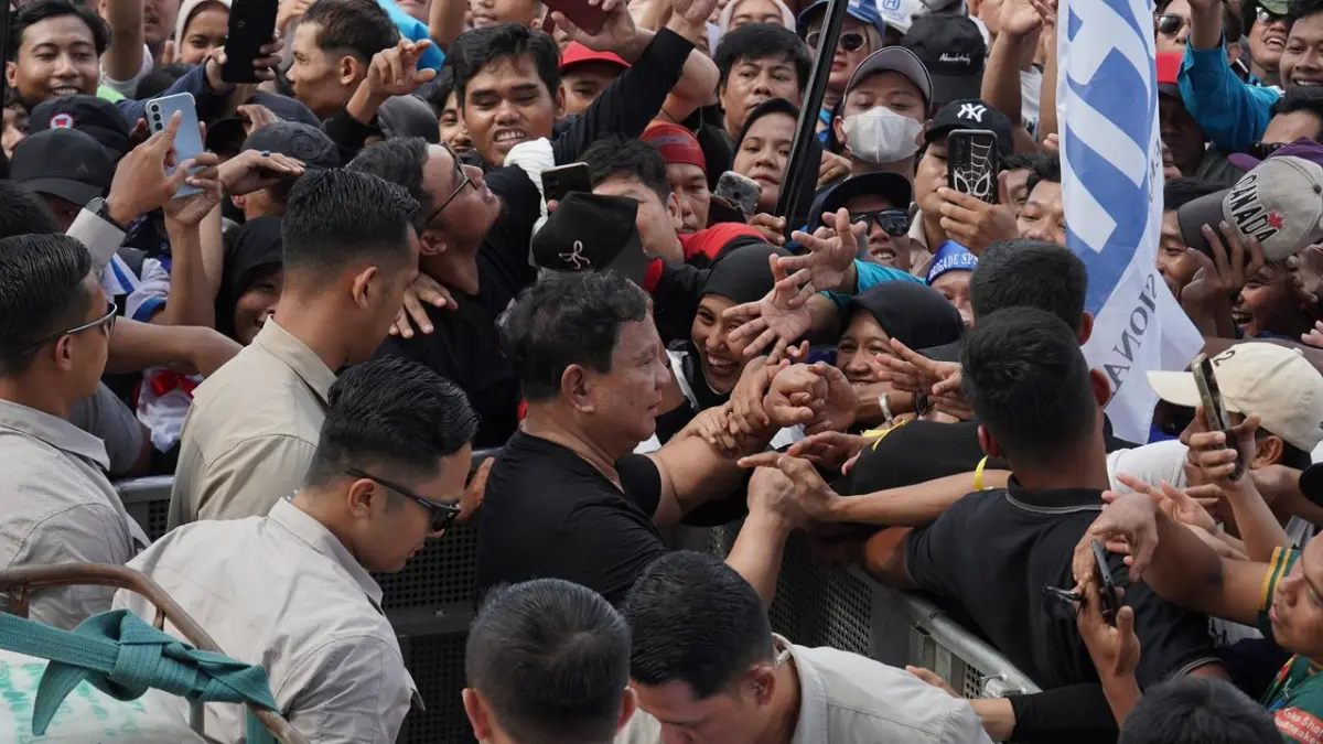 Presiden RI Prabowo Subianto hadir pada peringatan May Day 2026 di Monas, Jakarta.(Dok. Badan Komunikasi Pemerintah/Bakom RI)