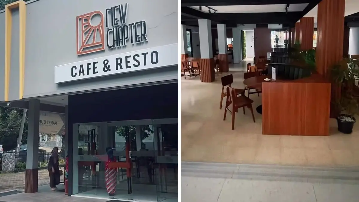 Suasana New Chapter Cafe Bogor dengan konsep fancy dan area luas. (Foto : Instagram @newschapter.bogor)