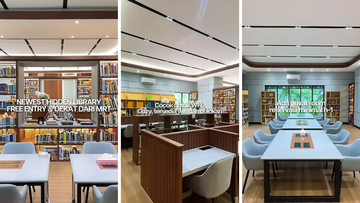 Suasana Perpustakaan Kementerian PU. (Foto: Akun TikTok @jktguide)