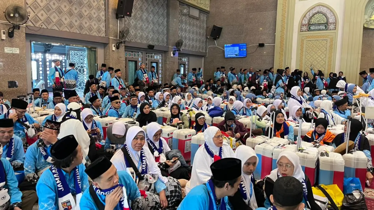 Sebanyak 444 calon jemaah haji Kota Bogor kloter 10 diberangkatkan dari Masjid Raya Kota Bogor, Sabtu 2 Meii 2026. (Foto: Dzikri/Radar Bogor)