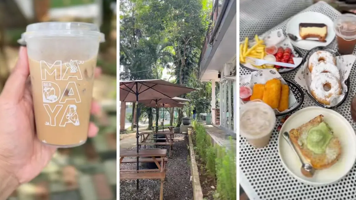 Suasana Madaya Coffee di Zona Madina Bogor dengan area luas dan konsep nyaman. (Foto : TikTok @ngopigrapher)