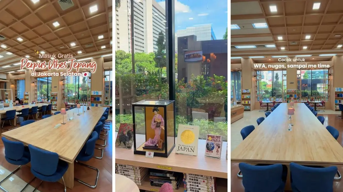 Suasana Perpustakaan Japan Foundation di Jakarta Selatan. (Foto : Instagram @nazzizahh)