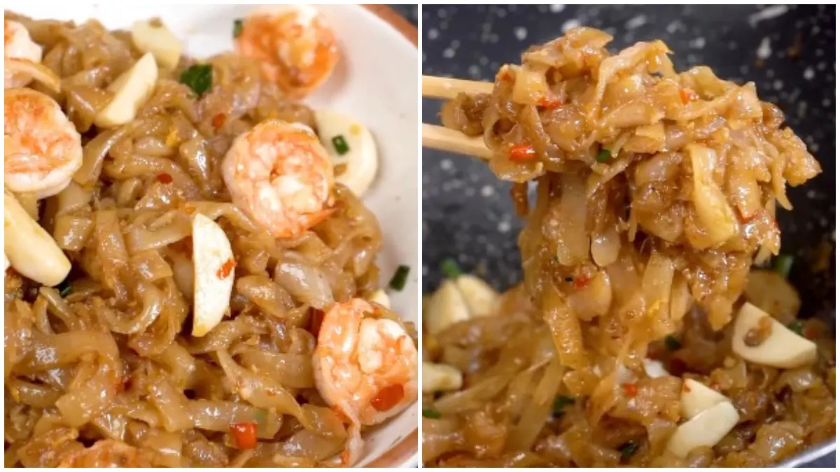 Tampilan Kwetiau Goreng Belacan resep dari akun Instagram @adekoerniawan_s. (Foto : Instagram @adekoerniawan_s)