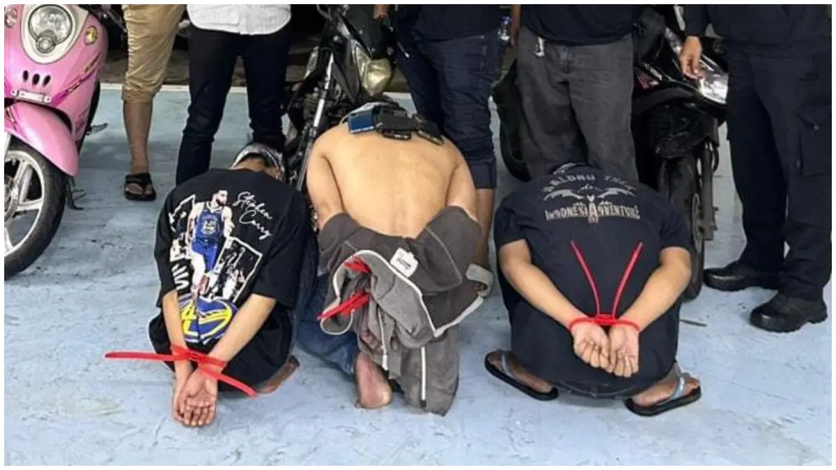 Polisi tangkap terduga pelaku pengeroyokan dan penganiayan di Kota Depok. (Foto : Kasi Humas Polres Metro Depok for Radar Bogor)