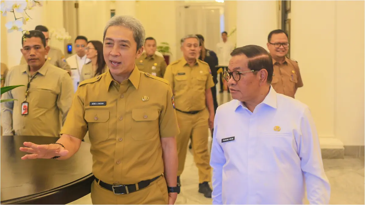 Wali Kota Bogor Dedie A. Rachim bertemu dengan Gubernur DKI Jakarta Pramono Anung. (Dok. Humas Pemkot Bogor)