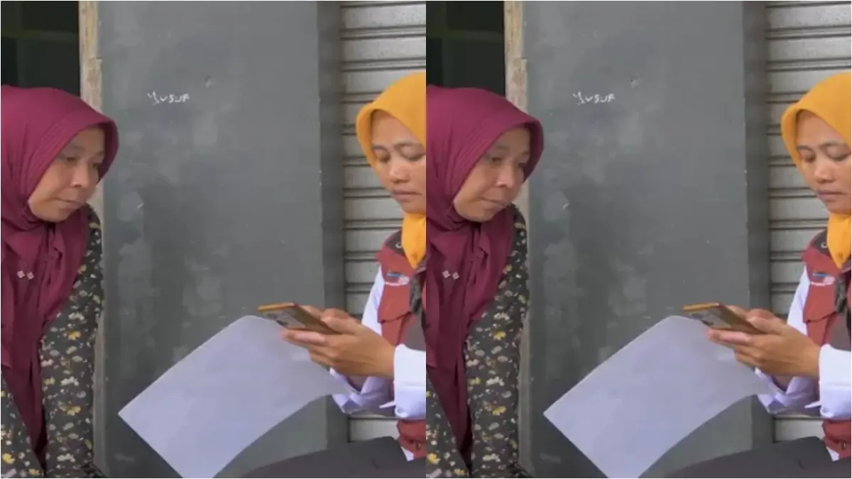 Ilustrasi petugas bansos mengajukan pertanyaan survei kelayakan bansos 2026 kepada KPM. (Foto: YouTube Kemensos RI)