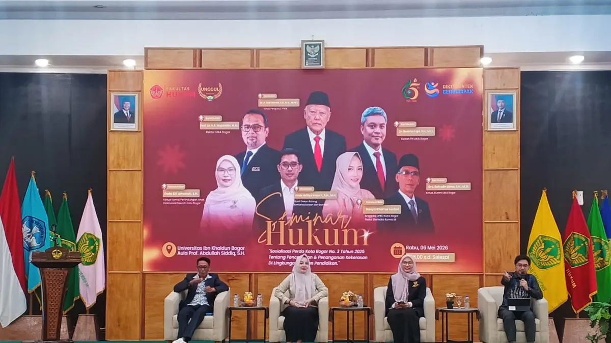 Seminar Hukum dengan fokus sosialisasi Perda) Kota Bogor Nomor 3 Tahun 2025 tentang Pencegahan dan Penanganan Kekerasan di Lingkungan Satuan Pendidikan. (Foto: Fikri/Radar Bogor)