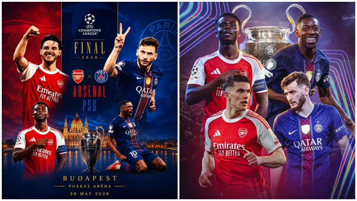 Arsenal akan menghadapi PSG pada partai final Liga Champions 2026 di Stadion Puskás Aréna, Budapest, Hungaria Sabtu, 30 Mei 2026.
