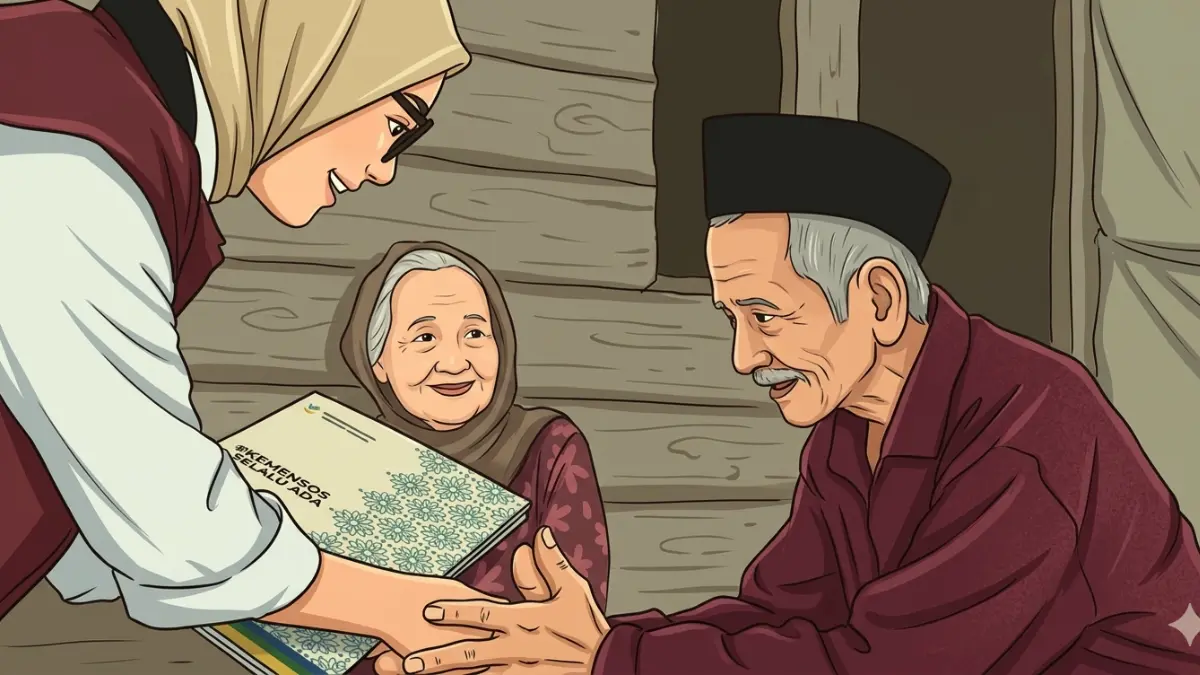 ILUSTRASI : Petugas mendatangi langsung penerima Bansos.