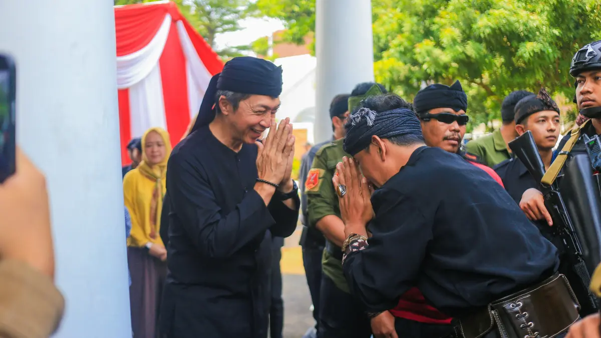 Penyambutan para perwakilan Karaton Sumedang Larang yang membawa Mahkota Binokasih di Balai Kota Bogor. Foto: Pemkot Bogor 