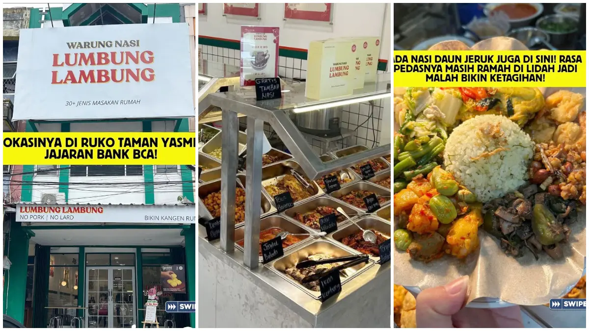 Sajian menu rumahan dengan konsep prasmanan di Warung Nasi Lumbung Lambung. (Foto: Instagram @visitbogor)