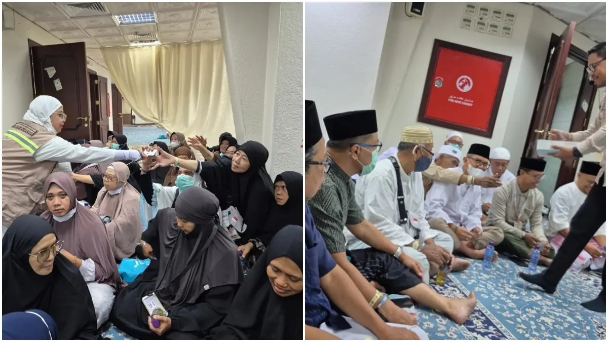 Calhaj Kloter JKS 03 asal Kabupaten Bogor sedang mengikuti sosialisasi kesehatan. (Foto: Ade Irawan for Radar Bogor)
