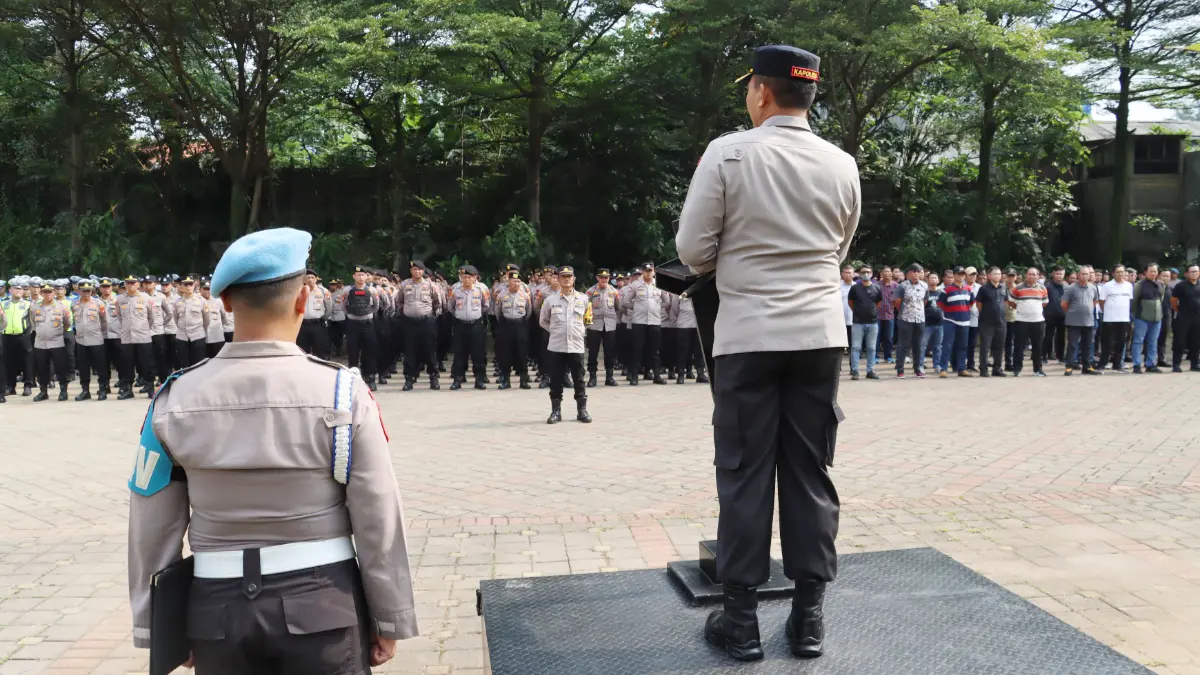 Gelar pasukan pengamanan laga Persija vs Persib di Depok Minggu, 10 Mei 2026. (Dok. Polres Metro Depok)