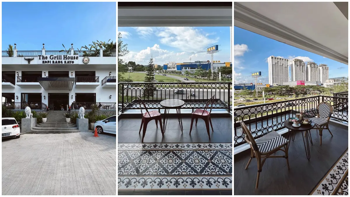 Suasana area rooftop Kopi Rang Kayo Sentul City Bogor dengan pemandangan gedung di kawasan Sentul. (Foto: Instagram @coffeeineseeker)