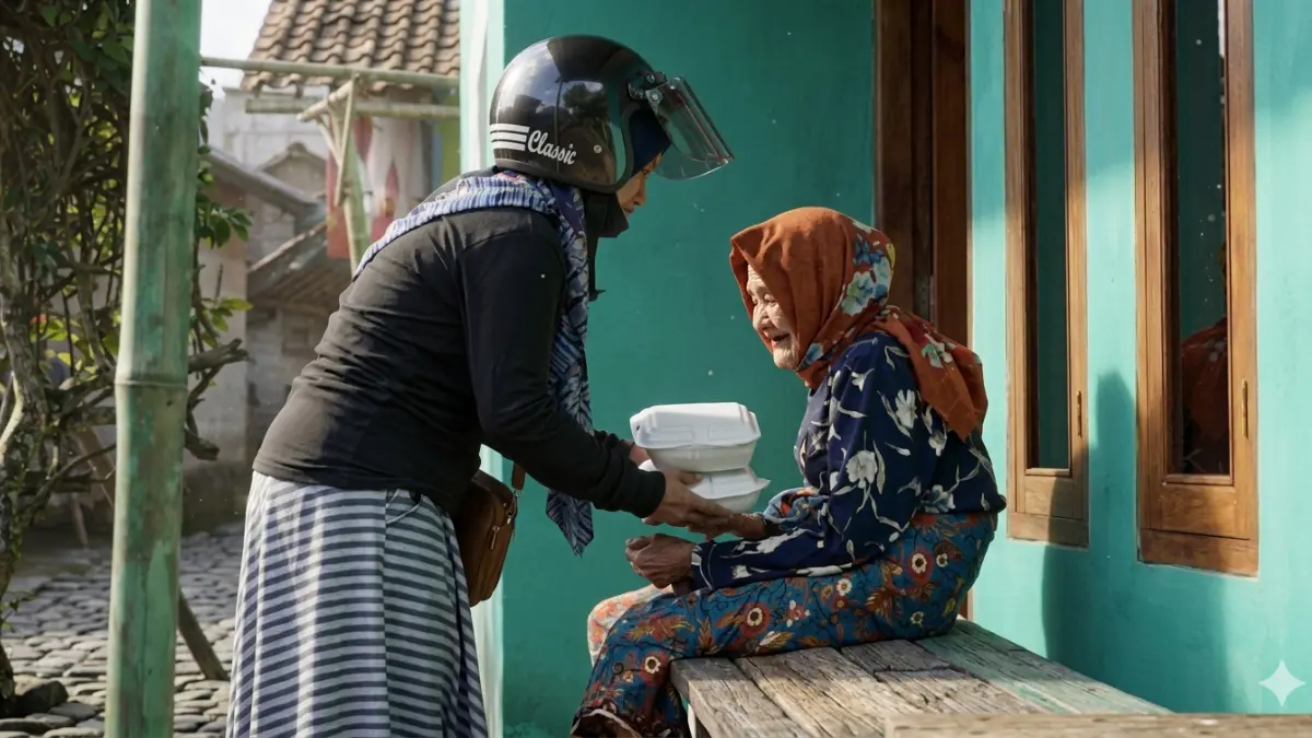 BANSOS: Pemberian bantuan kepada warga Lansia.  (Foto : Kemensos RI)