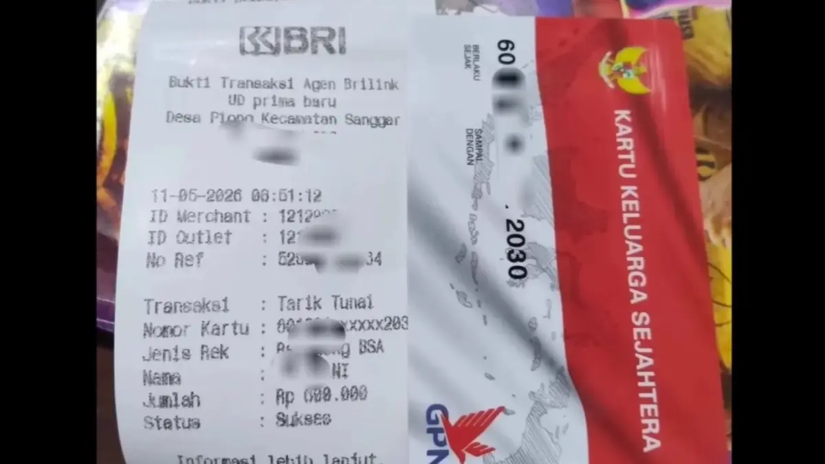 Bukti struk pencairan bansos senilai Rp600.000 melalui KKS BRI (Kanal Arfan Saputra Channel)