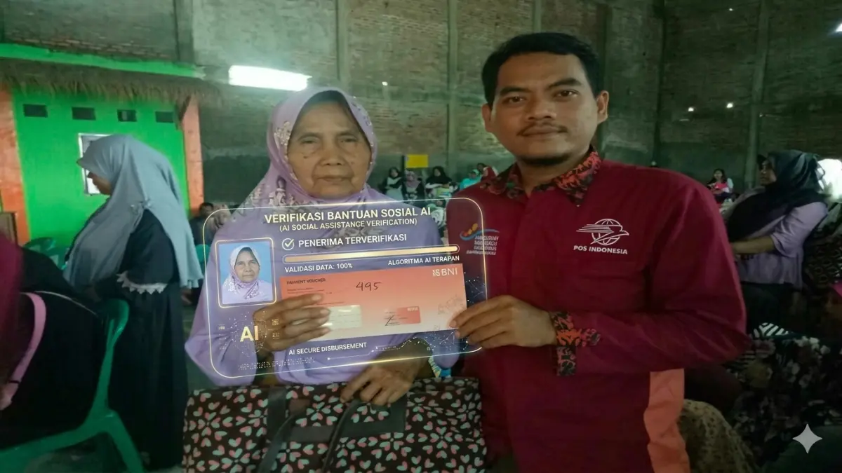 Ilustrasi KPM bansos verifikasi data pencairan bantuan. (Foto: Instagram @pkhbogorkan diolah oleh Gemini AI)