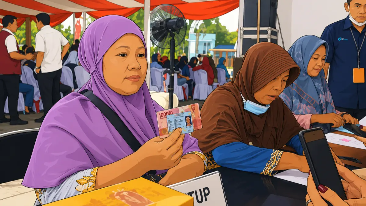 Ilustrasi penyaluran bansos. (Foto: YouTube Pos Indonesia/diolah oleh AI)