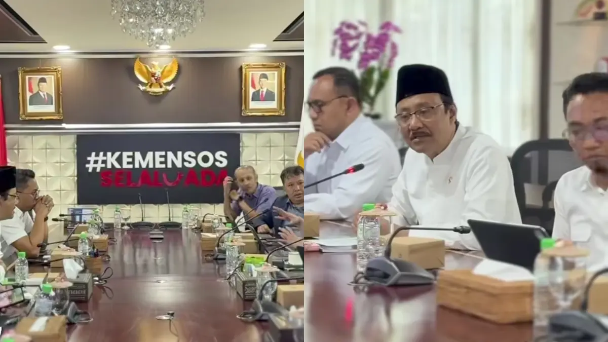 Menteri Sosial Saifullah Yusuf (Gus Ipul) memimpin rapat Koordinasi Lintas Lembaga untuk membahas penguatan digitalisasi bansos pada 11 Mei 2026. (Foto: Instagram/@Kemensosri)