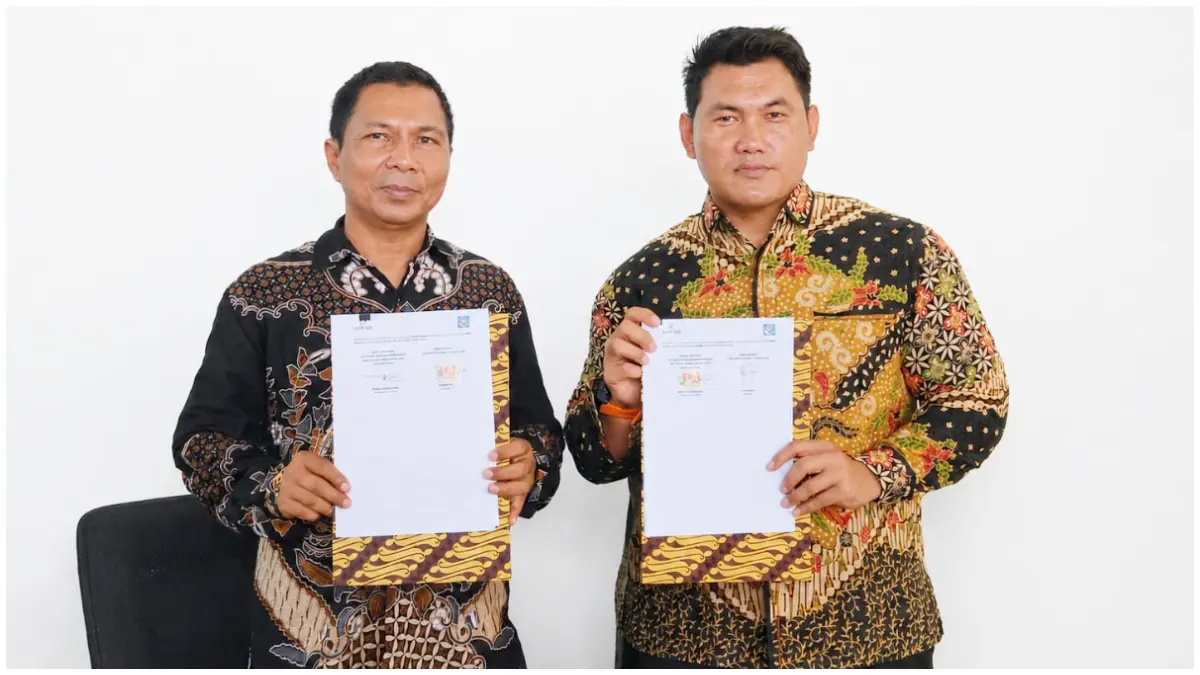 Penandatanganan Perjanjian Kerja Sama (PKS) antara bank bjb Cabang Tegal dengan LPK Bahtera Mitra Unggulan terkait penyaluran Kredit Usaha Rakyat (KUR) bagi PMI tujuan Jepang.