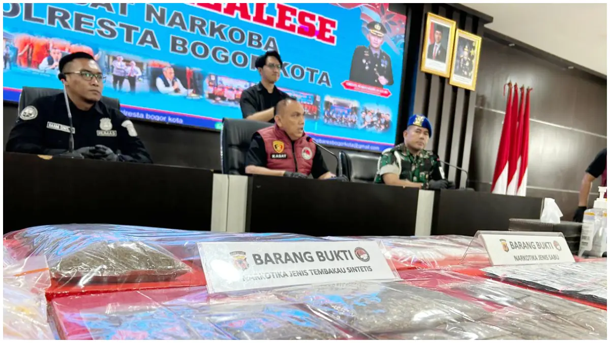 Polresta Bogor Kota saat mengungkap kasus perderan dan penyalahgunaaan narkoba. (Foto : Fauzan/Radar Bogor)
