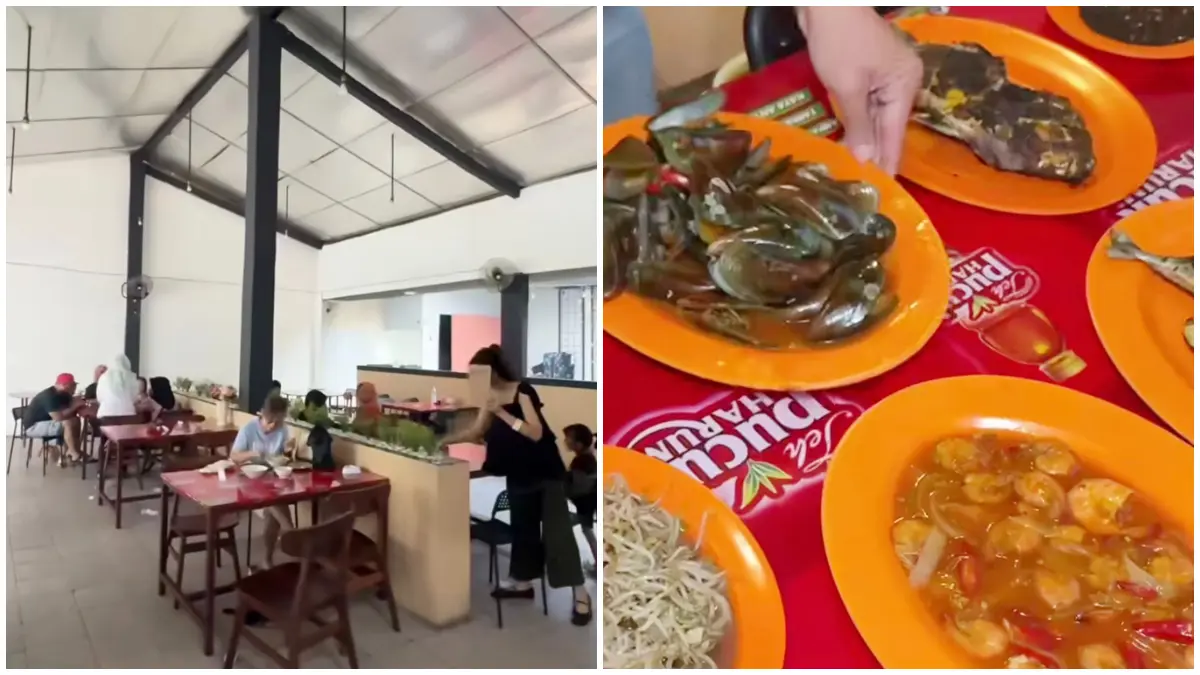 Sajian seafood dengan berbagai pilihan saus di Kedai Makan Mari Sini. (Foto: Instagram @tukangvisit)