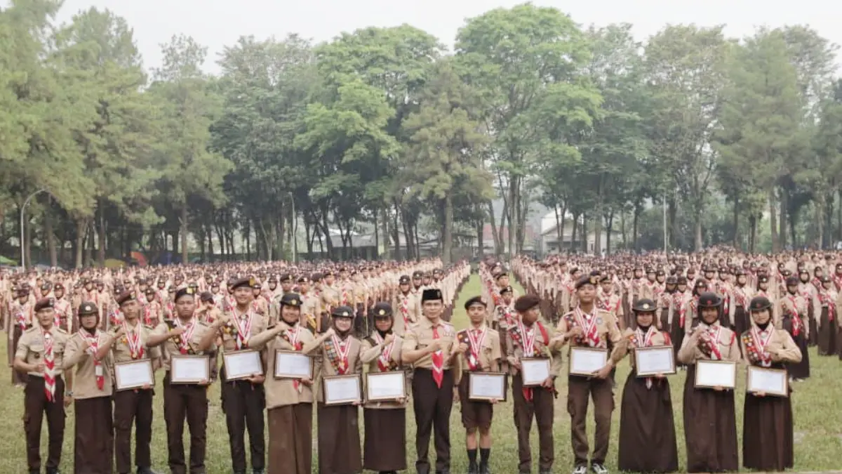 Sebanyak 2.302 ikuti Tapakan Pramuka Garuda 2026 di Bumi Perkemahan Cimandala, Kecamatan Sukaraja, Kabupaten Bogor. (Dok. Kwarcab Kabupaten Bogor)