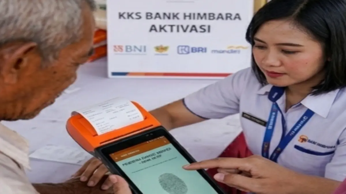 Ilustrasi penyaluran bansos oleh petugas bank Himbara. (Instagram @kemensosri/Diolah oleh Gemini AI)