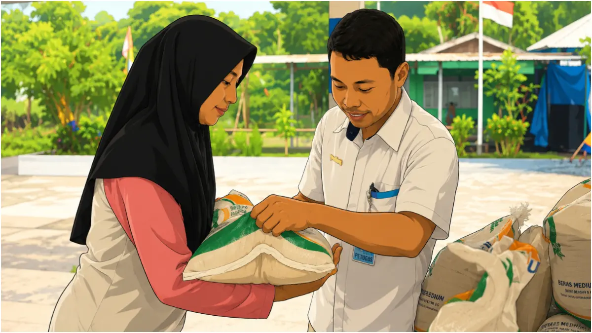 Ilustrasi penyaluran bantuan pangan