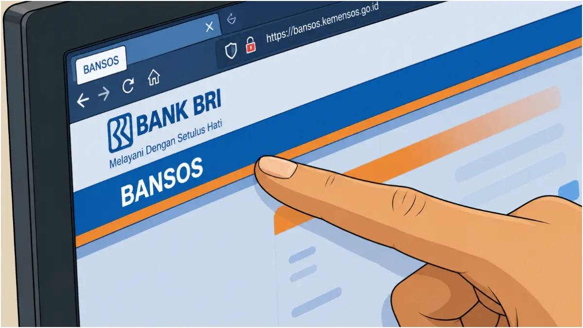 Ilustrasi status bansos di bank Himbara sudah cair. (Foto: YouTube Kemensos RI/Diolah oleh AI)