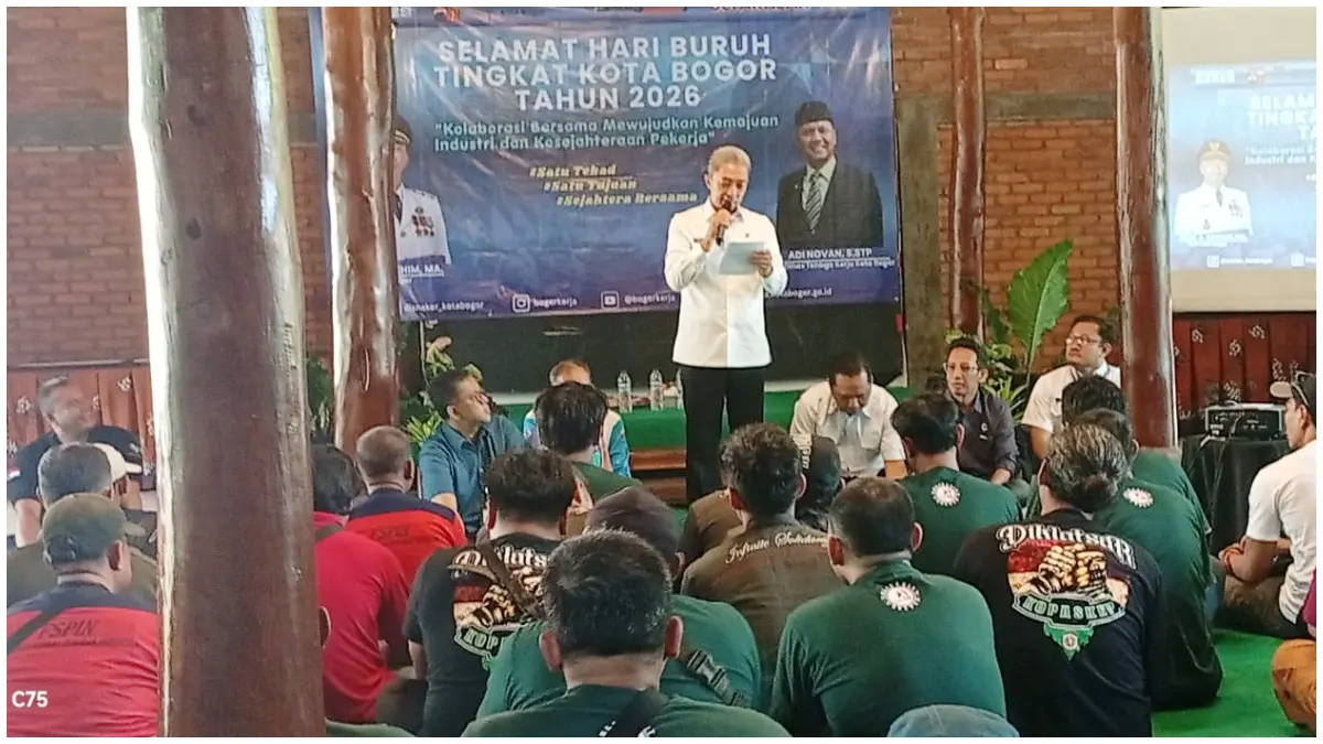 Wali Kota Bogor, Dedie Rachim dalam kegiatan May Day 2026. (Foto: Fikri/Radar Bogor)
