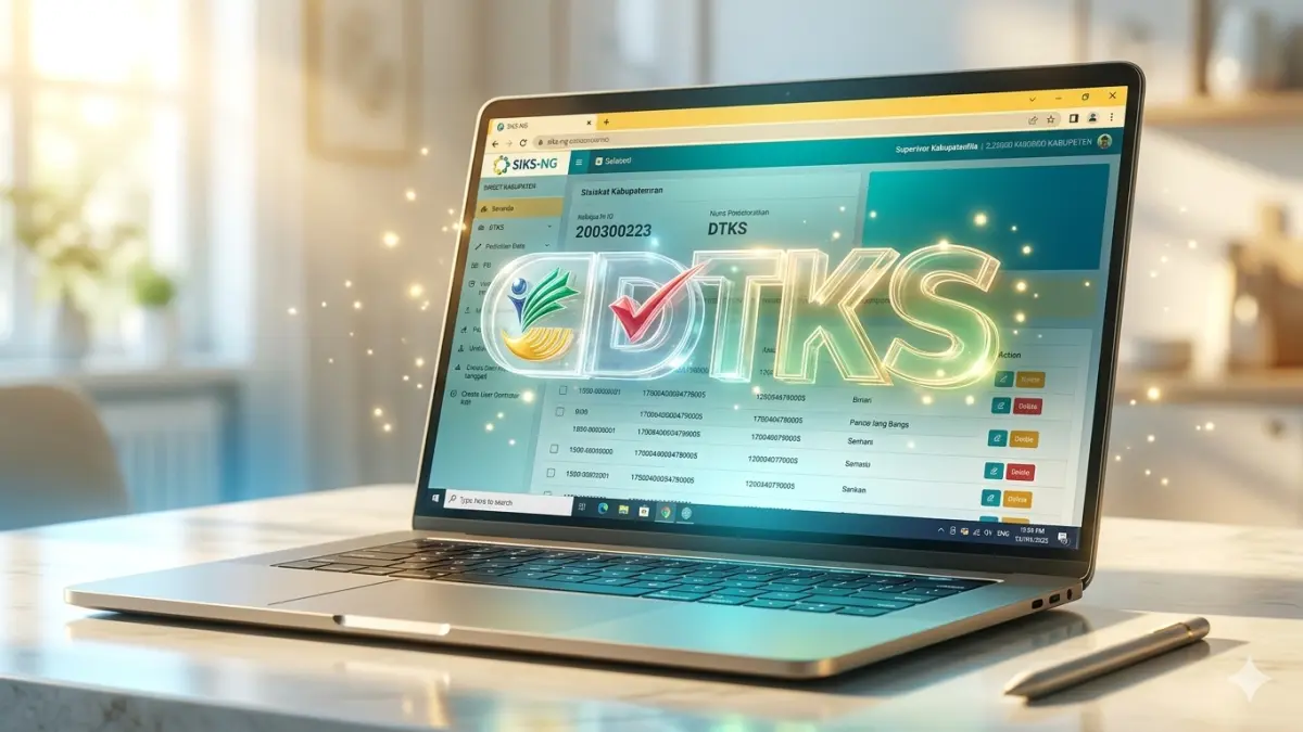 Ilustrasi data KPM bansos di sistem DTKS. (Foto: Instagram @pusdatinkesos/Diolah oleh Gemini AI)