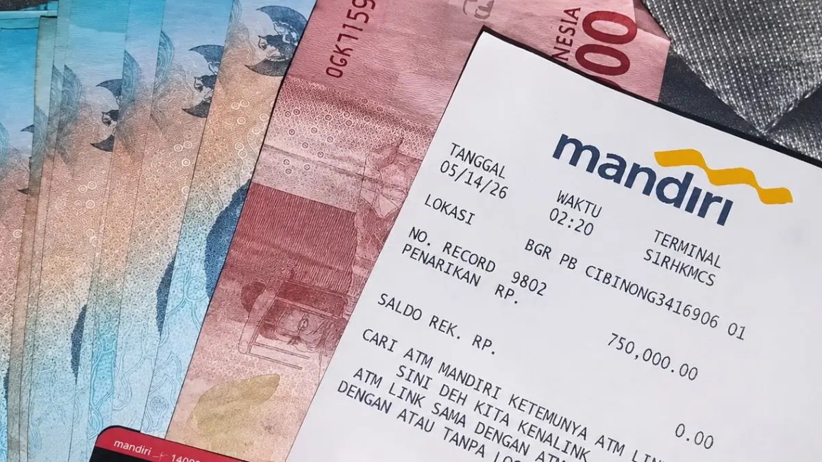 Ilustrasi struk pencairan bansos PKH tahap 2 KKS Bank Mandiri. (Foto: YouTube Arfan Saputra Channel)